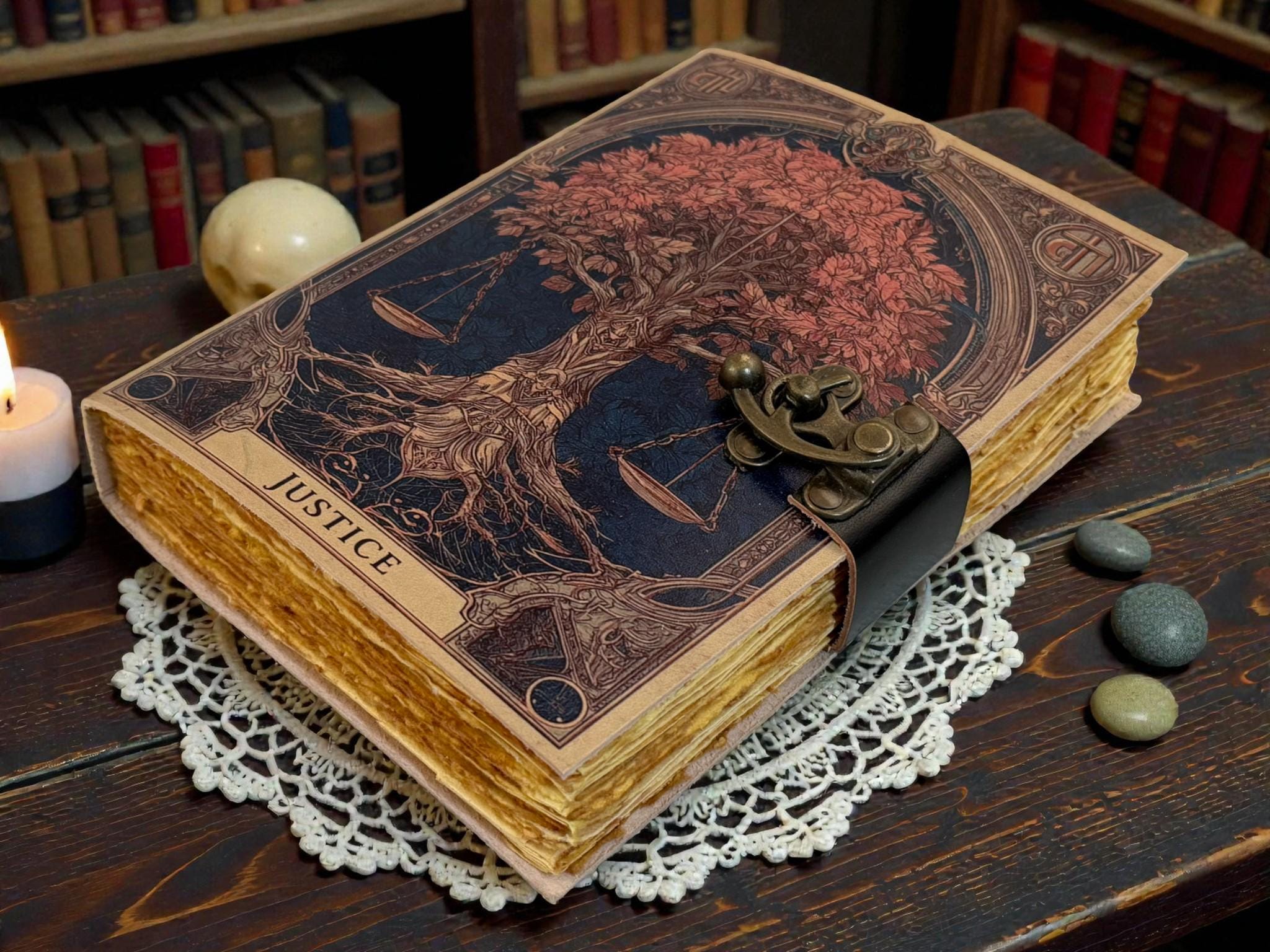 Handmade Tree of Life Leather Grimoire – Witchcraft Gothic Book of ...