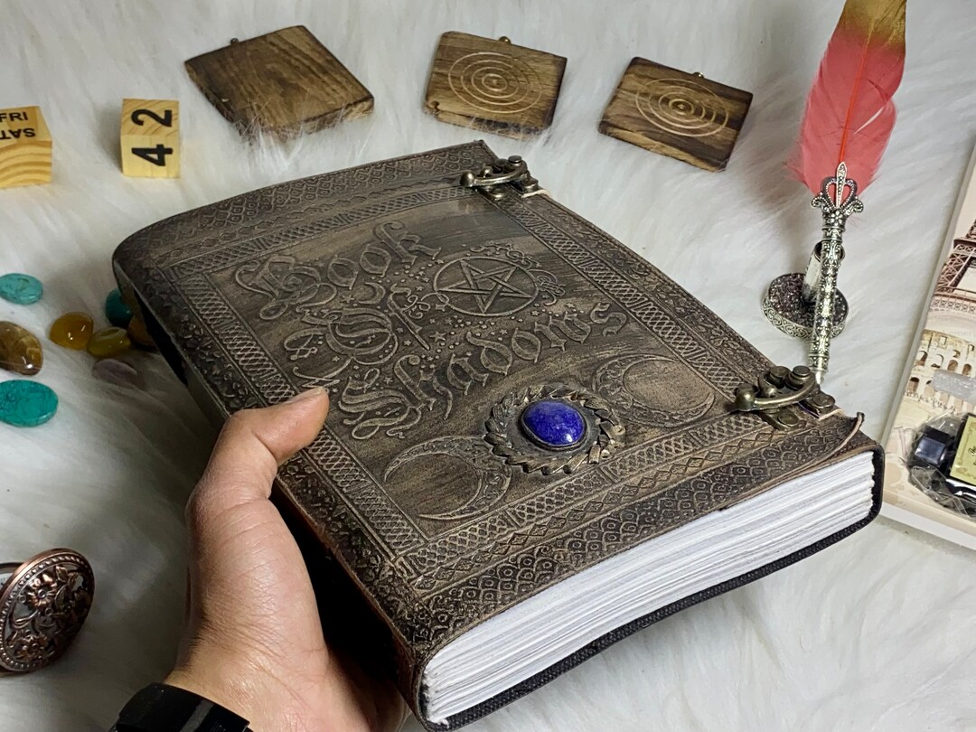 Book of Shadows Vintage Leather Journal Grimoire Journal With Handmade ...