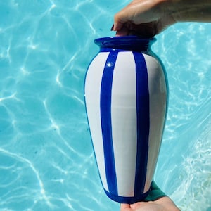 Handmade blue ceramic vase