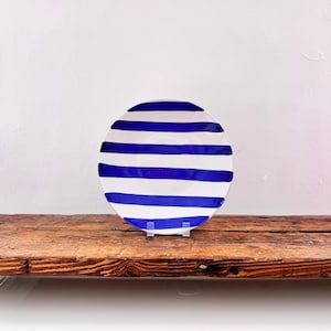 Handmade blue ceramic dinner plates