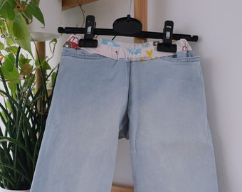 Children's pants size 86, upcycling jeans light blue, handmade, unique