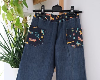 children's pants size 110, upcycling jeans blue, handmade, unique
