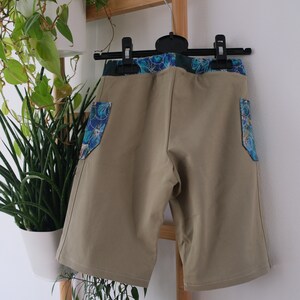 Children's pants size 98 length 3/4, upcycling jeans sand/beige, handmade, unique image 2