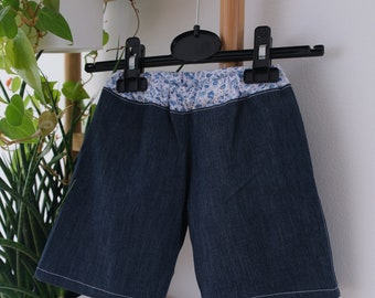 Children's pants size 74 length 3/4, upcycling jeans dark blue, handmade, unique