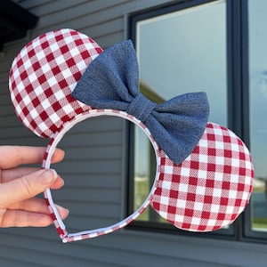 Red Gingham Ears, Minnie Ears, Mickey Ears, Country Bears, Hoop de Doo, Wilderness, Frontier, Disney Bound, Plaid, Denim, Disney World
