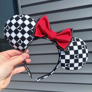 Black Checkered Ear, Minnie Ear, Mickey Ear, Mouse Ear, Disney World, Disneyland, Black and White, California Adventure, Cars, Wonderland