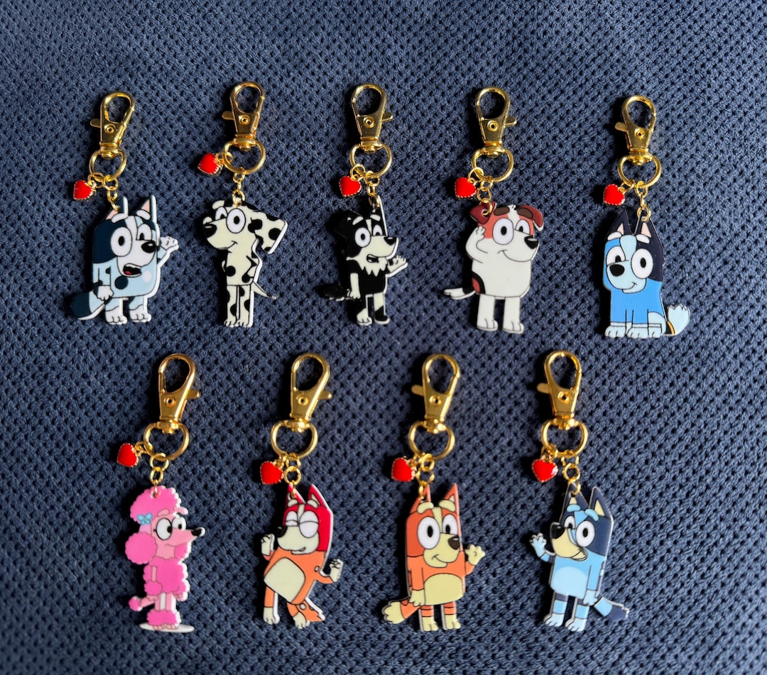 Bluey Characters Keychain - Etsy Australia