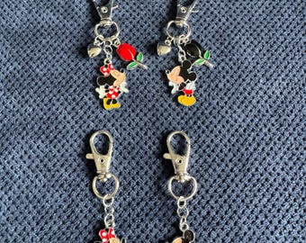 Minnie and Mickey Mouse character keychain