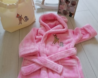 Embroidered Bambi Bathrobe Set