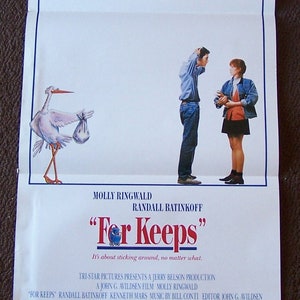 For Keeps Original Daybill Movie Poster - Molly Ringwald Randall Batinkoff