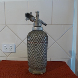 Antique Aerators Ltd Markörer London Soda Siphon Silver Mesh England