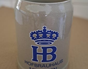 Boccale da birra vintage HB Hofbräuhaus München della Germania occidentale da 0,5 litri