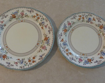 2 x Vintage Copeland Spode Royal Jasmine Audley Plates - Made in England