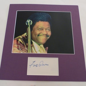 Fats Domino signierte Karteikarte mit COA