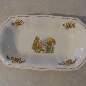 Swinnertons Ceramic Floral Serving Plate Bowl 1930s England