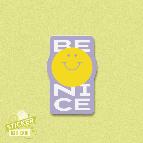 Be Nice – Bicycle sticker, smiley, weatherproof