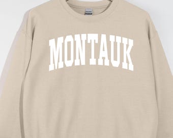 Montauk Sweatshirt: Unisex Collegiate Crewneck, Soft Cozy Sweater