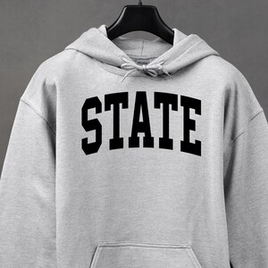 Unisex State Hoodie: Collegiate Crewneck Sweater
