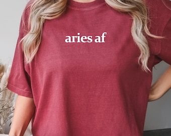 Comfort Colors Aries AF Shirt: Vintage Astrology Tee