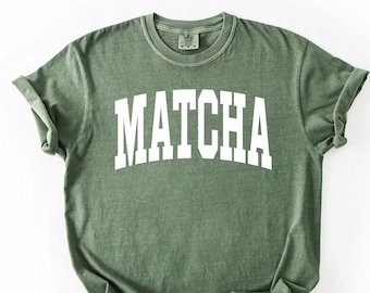 Comfort Colors Matcha Shirt, Collegiate Crewneck T-Shirt, Unisex