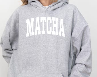 Matcha Hoodie, Tea Lover Gift, Varsity Style