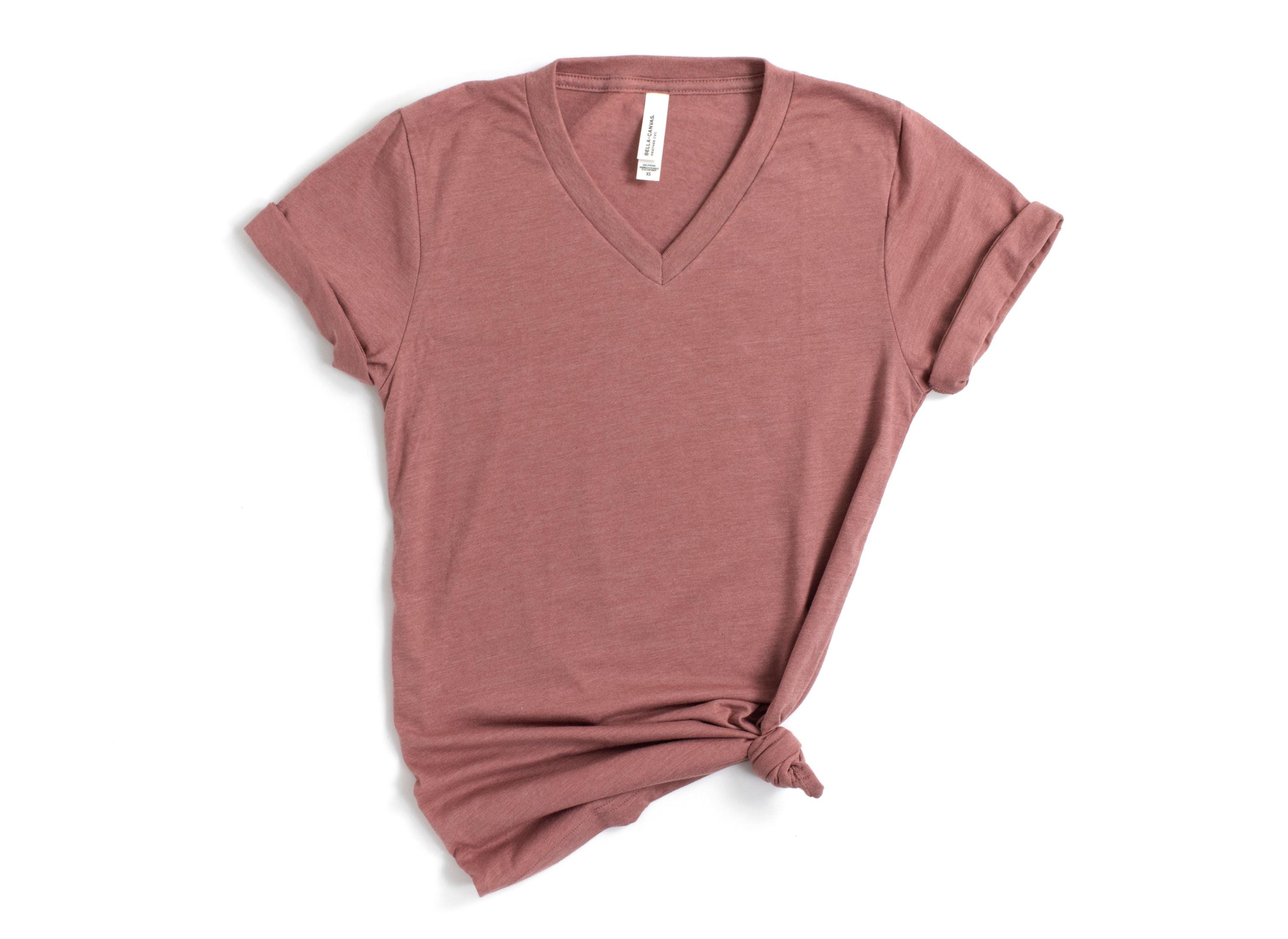 Unisex Bella Canvas 3005 V-neck T-shirts, Blank Plain V-neck Shirts, Trendy V-necks For Women, Basic Vneck Tshirt Cotton Polyester Blend