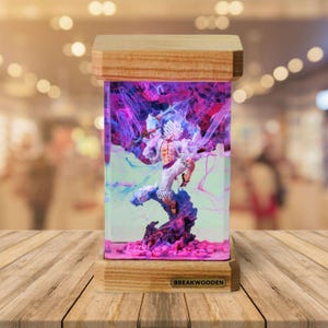 Handcrafted Warrior Spirit Epoxy Lamp, Cosmic O.n.e.Piece Fan Art Lamp, Gaming Room Decor Lamp, Fathers Day Gift For Dad, Gift For Husband