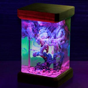 Handcrafted Warrior Spirit Epoxy Lamp, Cosmic O.n.e.Piece Fan Art Lamp, Gaming Room Decor Lamp, Fathers Day Gift For Dad, Gift For Husband