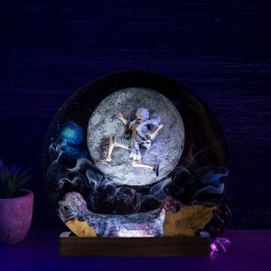Handmade Moonlight Warrior Epoxy Resin Lamp, Cosmic LED Art Night Light, One.Piece Night Light, Gift For Son, Gaming Decor, Fathers Day Gift