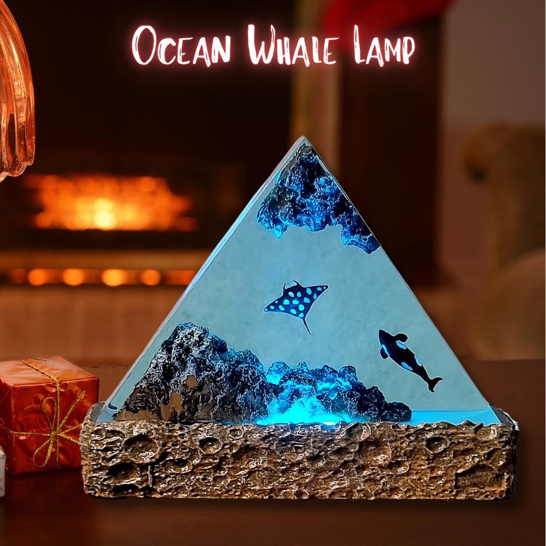 Ocean LED Lit Underwater Scene With Stingray & Orca Decor Handmade ...