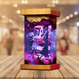 Ghostly Trio Resin Lamp, LED Light-Up Ghostly Collectible Lamp, Halloween Decor, Custom Lamp, Personalized Gift, Gift For Kid, Birthday Gift