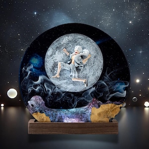Handmade Moonlight Warrior Epoxy Resin Lamp, Cosmic LED Art Night Light, One.Piece Night Light, Gift For Son, Gaming Decor, Fathers Day Gift