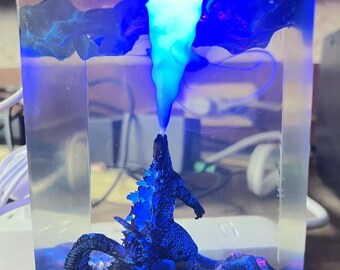 ゴジラ ジオラマ レジンランプ：怪獣 ファイアブレス LED テーブル