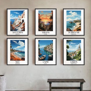 Seaside Serenity: 6-Piece Wall Poster Set - A3 PDF Format - Embrace the Tranquil Beauty of Coastal Getaways!