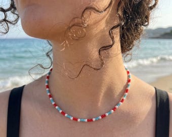 Handmade, Pearl Beaded, Layered Necklace, Seed Bead Necklaces, Elegant Necklace