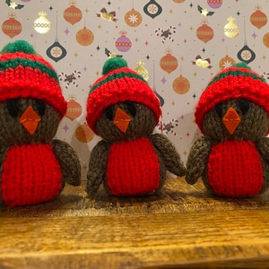 Hand Knitted Robin  - 4 colour options