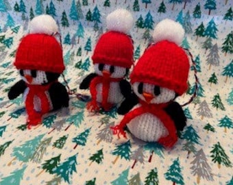 Hand Knitted Penguins - Set of 3