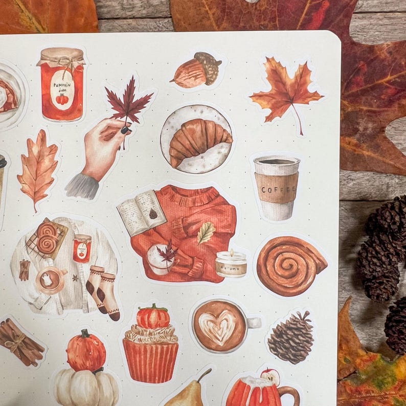 Autumn Days Sticker Sheet, Cosy Autumn Stickers, Cottagecore Stickers, Autumn Planner Stickers, Seasonal Sticker, Autumn Aesthetic Stickers image 5