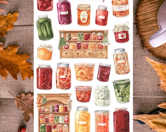 Pantry Sticker Sheet, Recipe Journal Decor Stickers, Kitchen Planner Supplies, Homemaking Stickers, Food Stickers, Kitchen Pantry Stickers