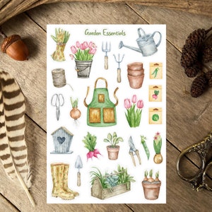 Gardening Sticker Sheet, Garden Planner Stickers, Spring Season Sticker Sheet, Spring Garden Sticker Sheet, Cottagecore Garden Stickers GARDENING ESSENTIALS