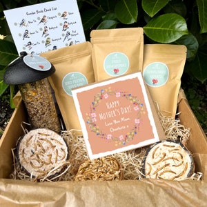 Mother's Day Bird Feeding Watching Gift Box with Personalised Greeting Card, Gift for Mum, Personalised Gift for Mother's Day, Gift For Nan