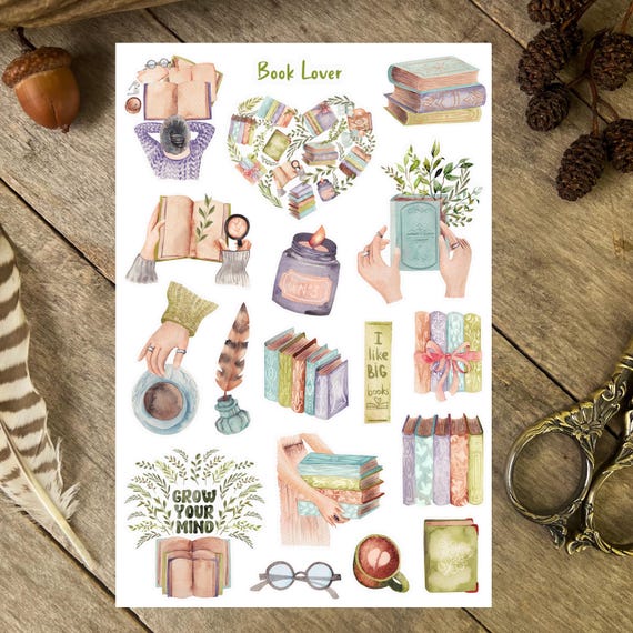 Book Lover Sticker Sheet, Bookworm Stickers, Reading Tracker Stickers, Reading Journal Stickers, Reading Planner Stickers, Book Lover Gift