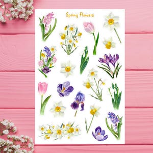 Gardening Sticker Sheet, Garden Planner Stickers, Spring Season Sticker Sheet, Spring Garden Sticker Sheet, Cottagecore Garden Stickers SPRING FLOWERS