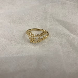 Handmade customized solid brass ring with name