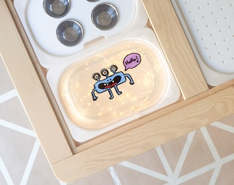 Transparenter Zeichnungseinsatz für IKEA kleine Trofast Box mit Flisat Tisch