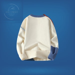 High-End-Strick-Winter-Sweatshirt, Cashemre-Qualität, Unisex-Warm-Top-Tuch, weicher Pullover, Designer-Handgemachte Mode, buntes Design Bild 2