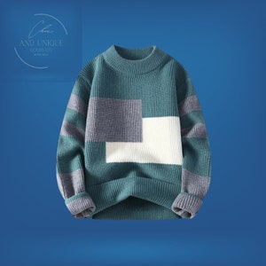 Winter Warm High End Color Patern Sweater, 2023 Design for Unisex, Handmade Materials, Multicolor Design, Warm Wool Cozy Every Day Wear