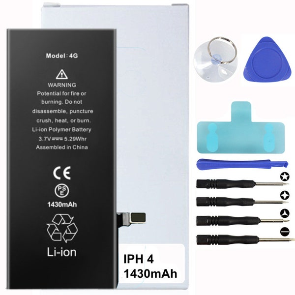 Battery Kit for iPhones Includes Waterproof Sticker, Battery Stickers, MAGNETIC Tools (iPhone 4)