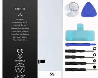 Battery Kit for iPhones Includes Waterproof Sticker, Battery Stickers, MAGNETIC Tools (iPhone 5s)