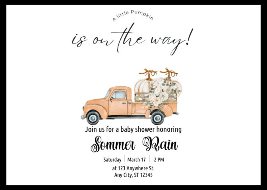 Baby Shower Invitation Template, Invitation, Evite and Thank You Card